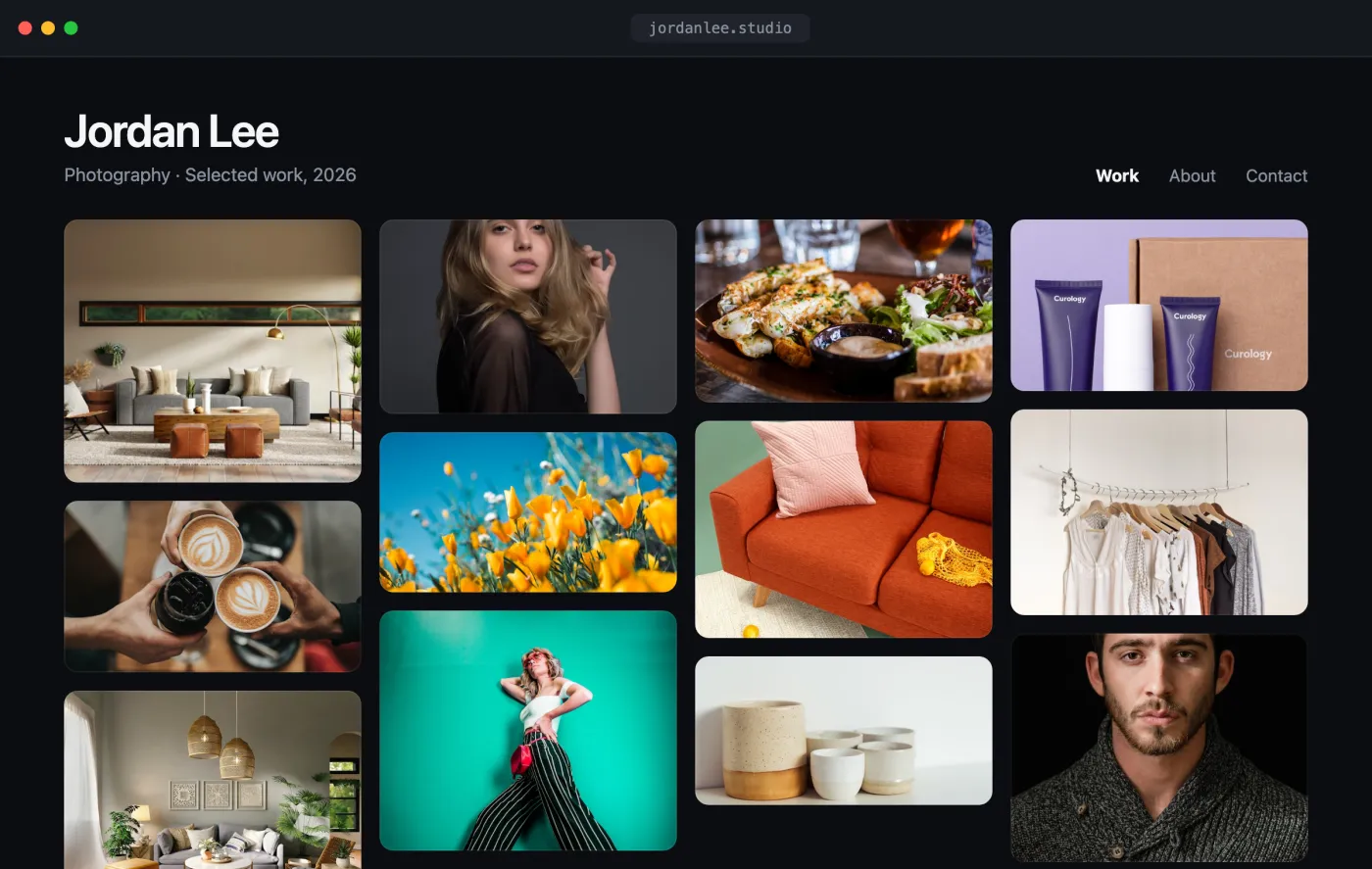 Creator portfolios example