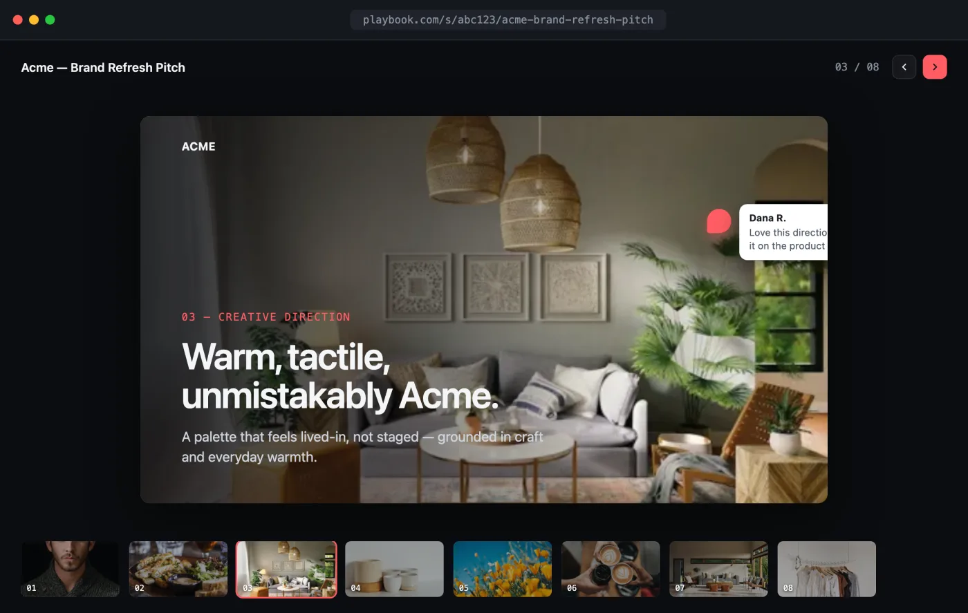 Client presentation decks example