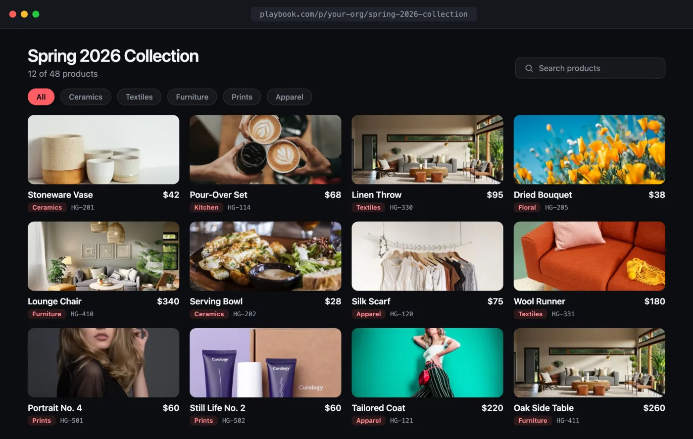 Product catalogs example